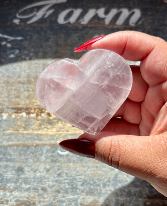 Gorgeous Jelly Lavender Rose Quartz Heart from Madagascar | C