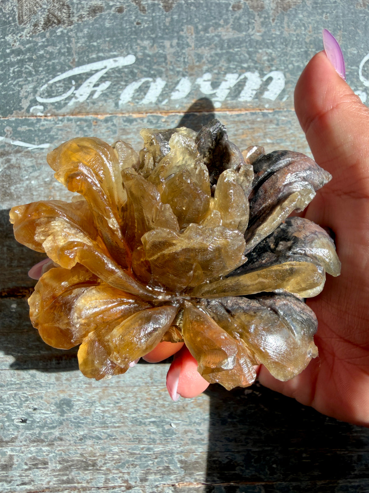 Gorgeous Fluorite Hand Carved Flower | Opt J