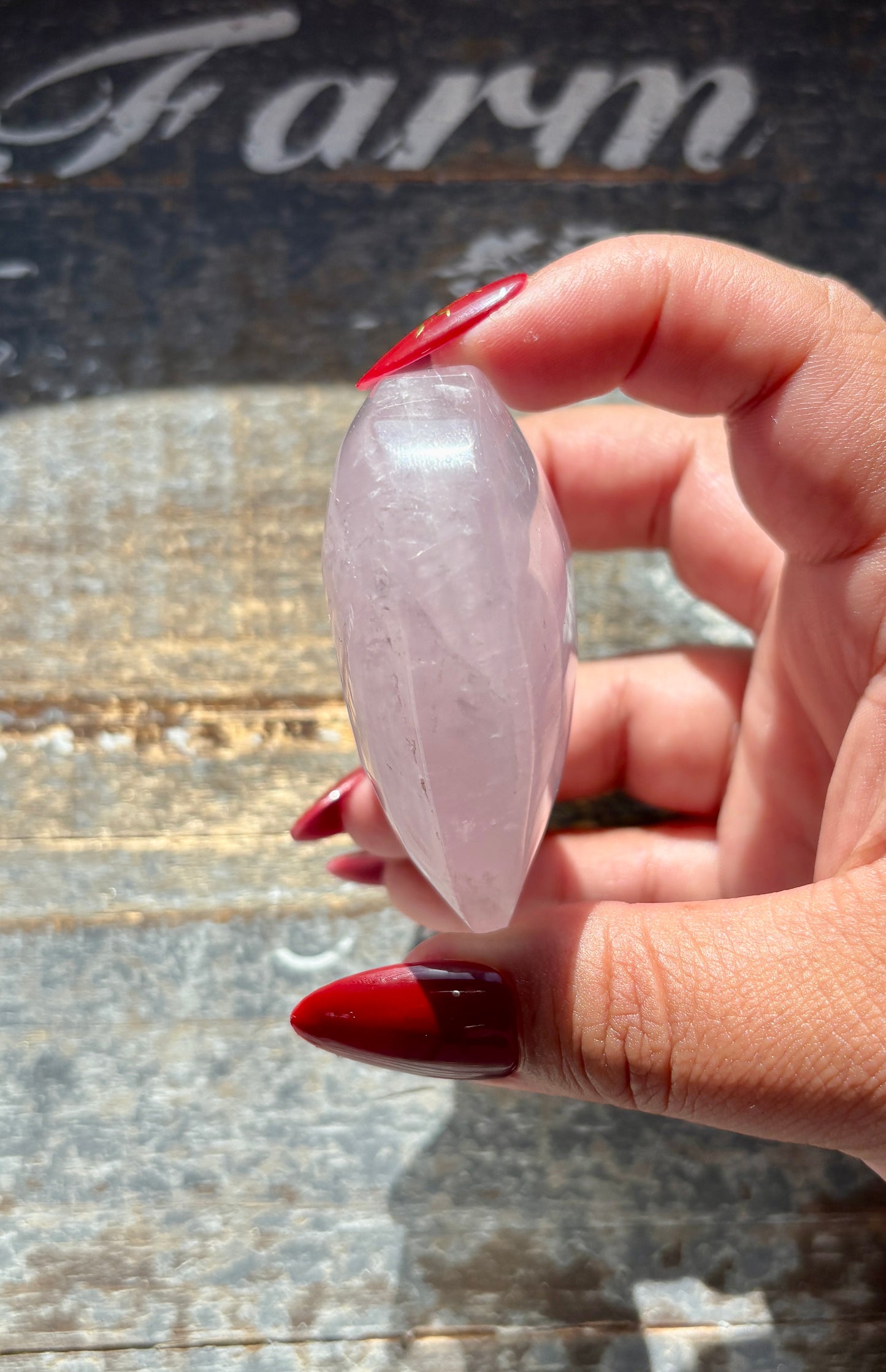 Gorgeous Jelly Lavender Rose Quartz Heart from Madagascar | D