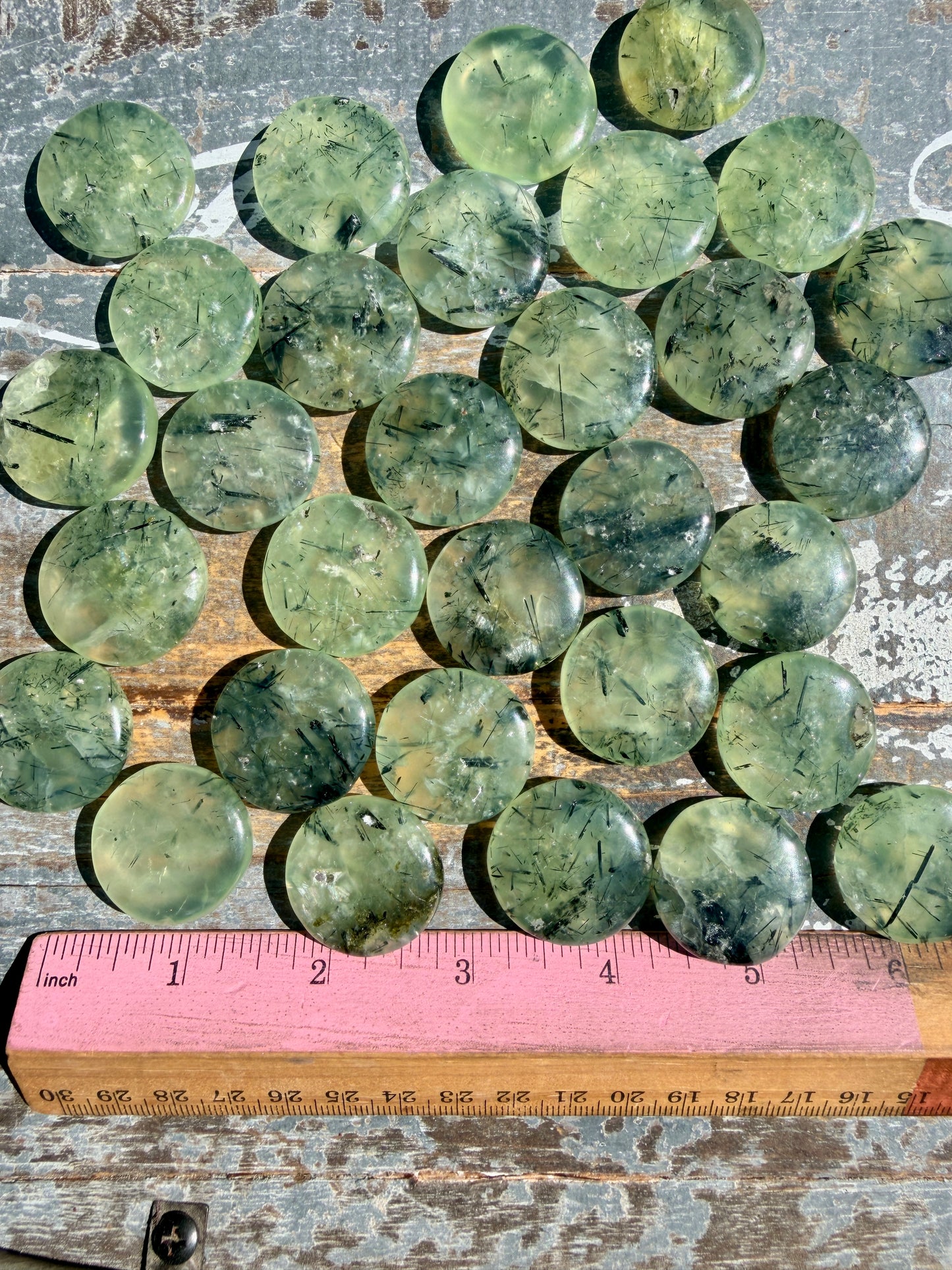 One (1) Gorgeous Prehnite w/ Epidote Mini Medallion | Intuitively Chosen