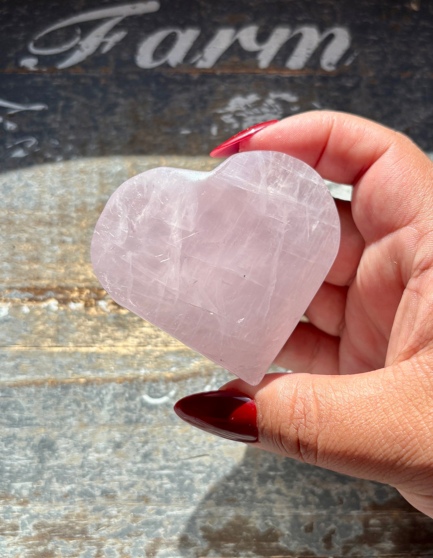 Gorgeous Jelly Lavender Rose Quartz Heart from Madagascar | D