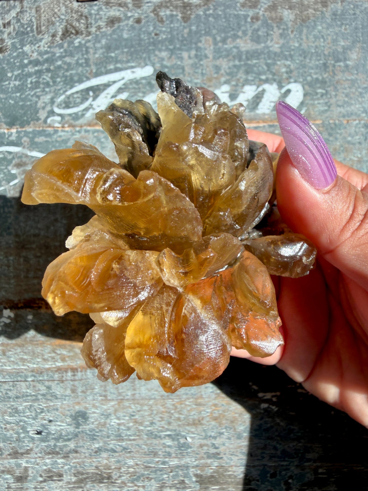 Gorgeous Fluorite Hand Carved Flower | Opt J