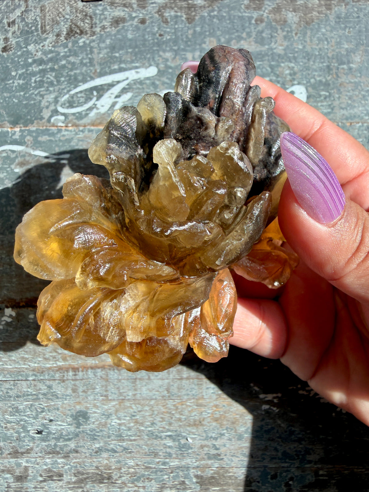 Gorgeous Fluorite Hand Carved Flower | Opt J