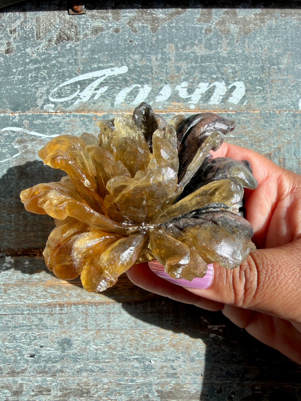 Gorgeous Fluorite Hand Carved Flower | Opt J