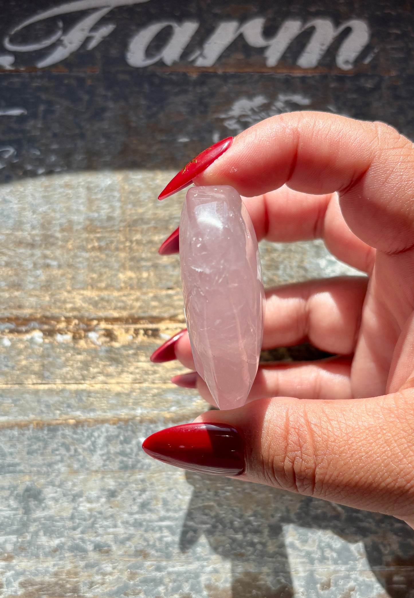 Gorgeous Jelly Lavender Rose Quartz Heart from Madagascar | F