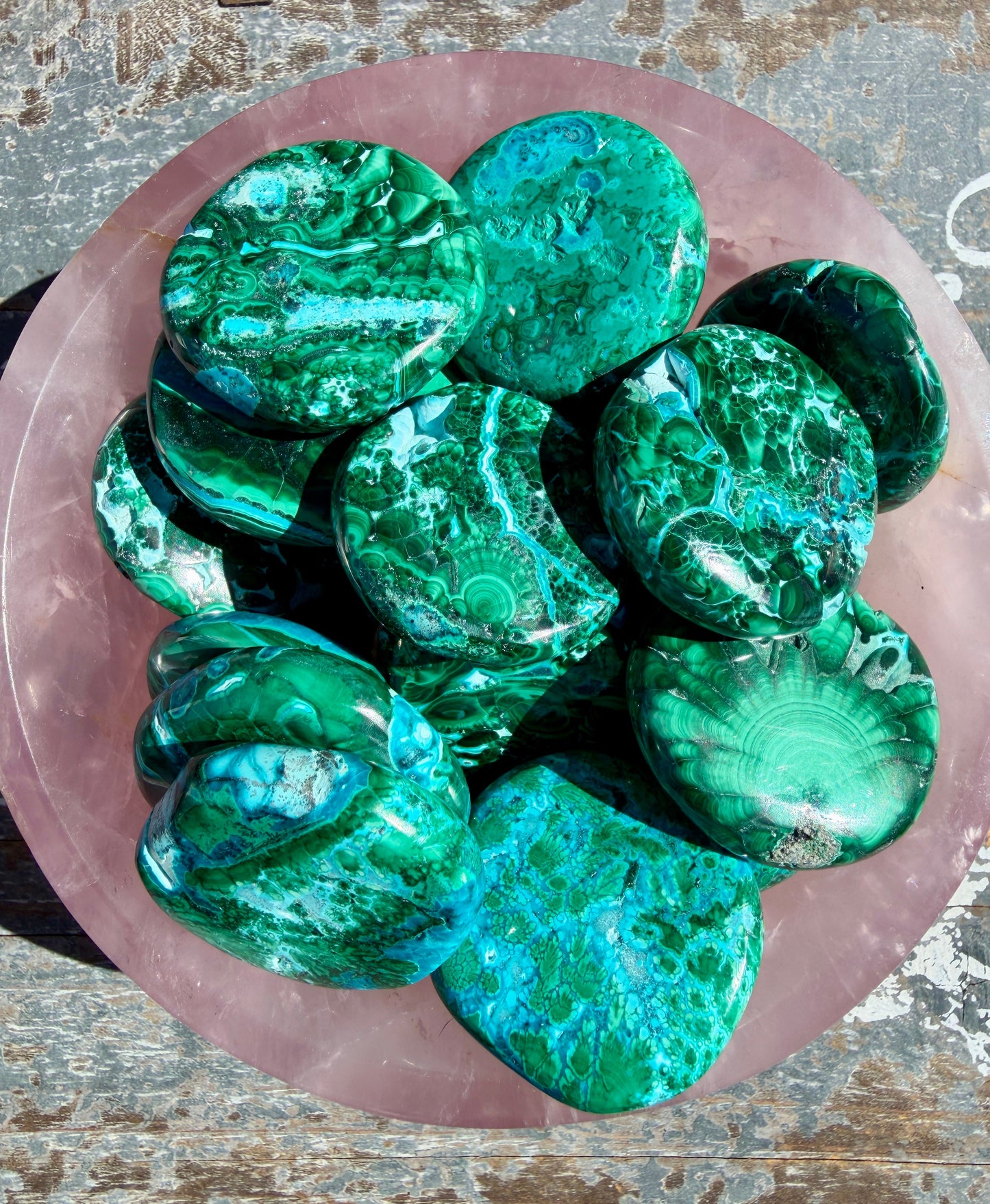 One (1) Gorgeous Chrysocolla & Malachite Medallion | Intuitively Chosen