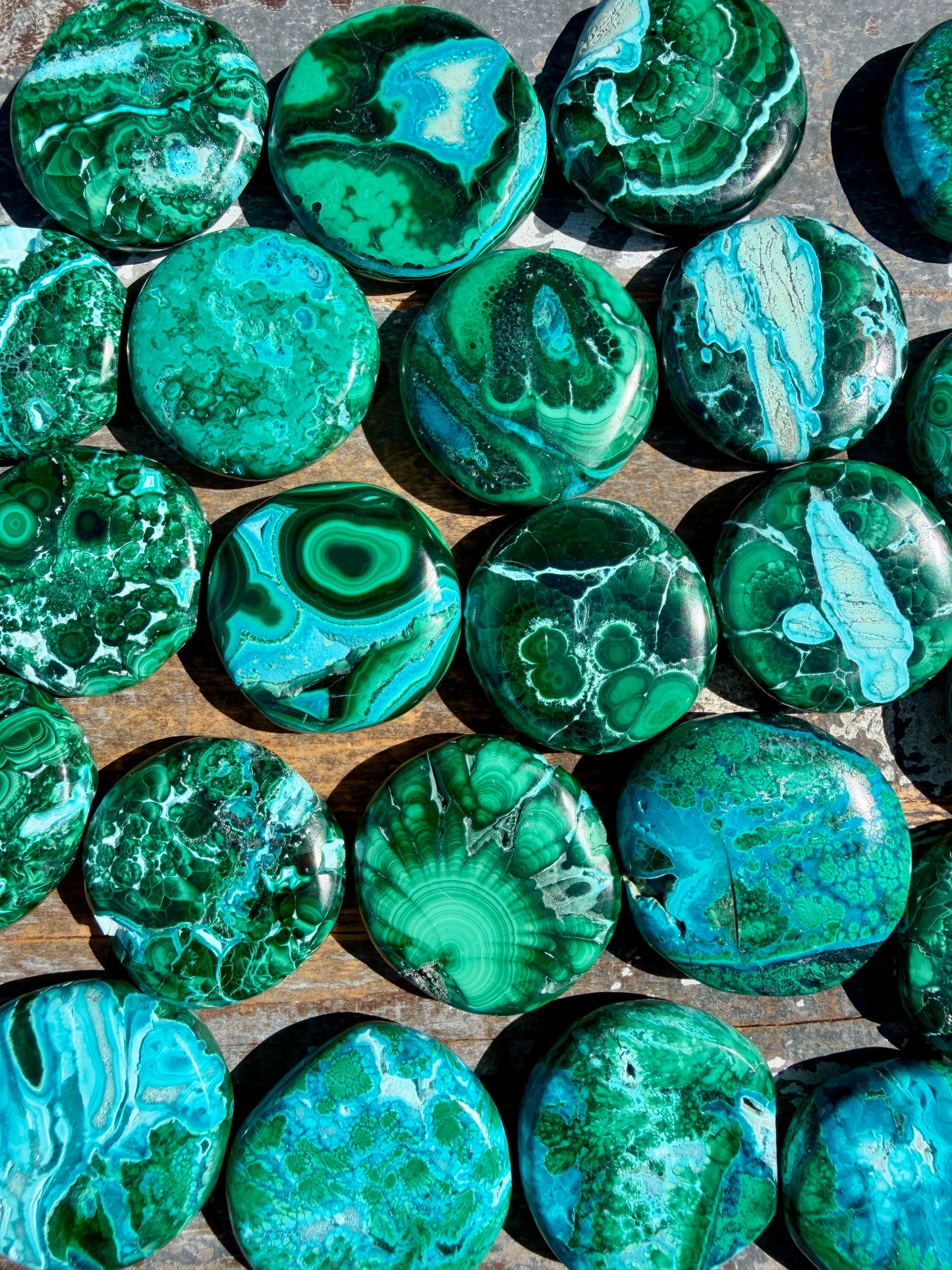 One (1) Gorgeous Chrysocolla & Malachite Medallion | Intuitively Chosen