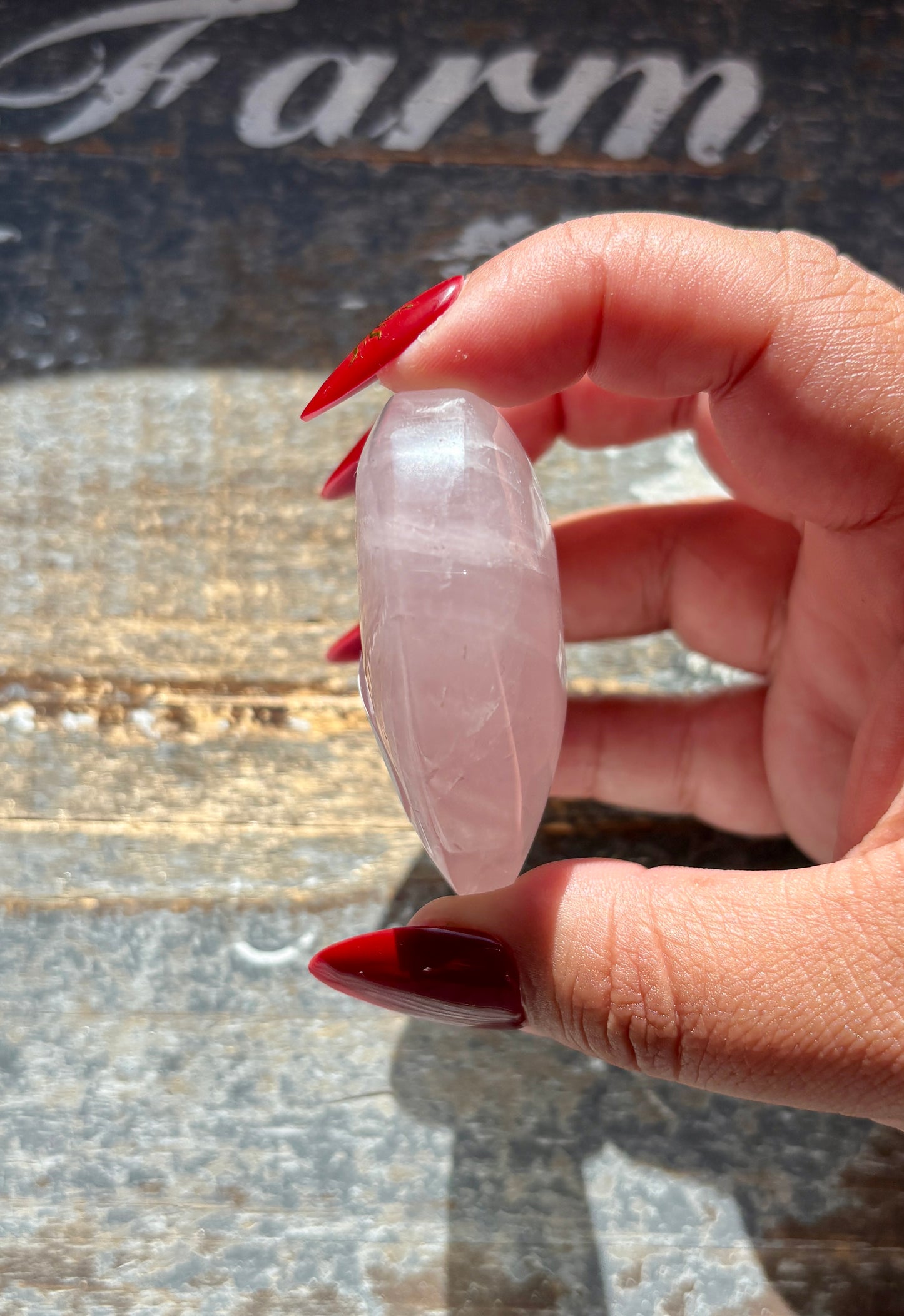 Gorgeous Jelly Lavender Rose Quartz Heart from Madagascar | E