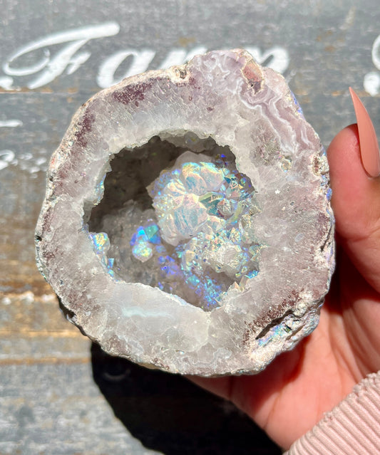 Gorgeous Aura Druzy Agate Geode