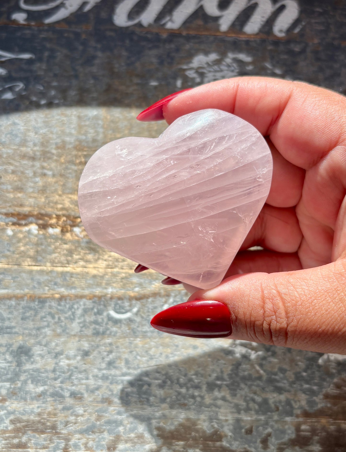 Gorgeous Jelly Lavender Rose Quartz Heart from Madagascar | E