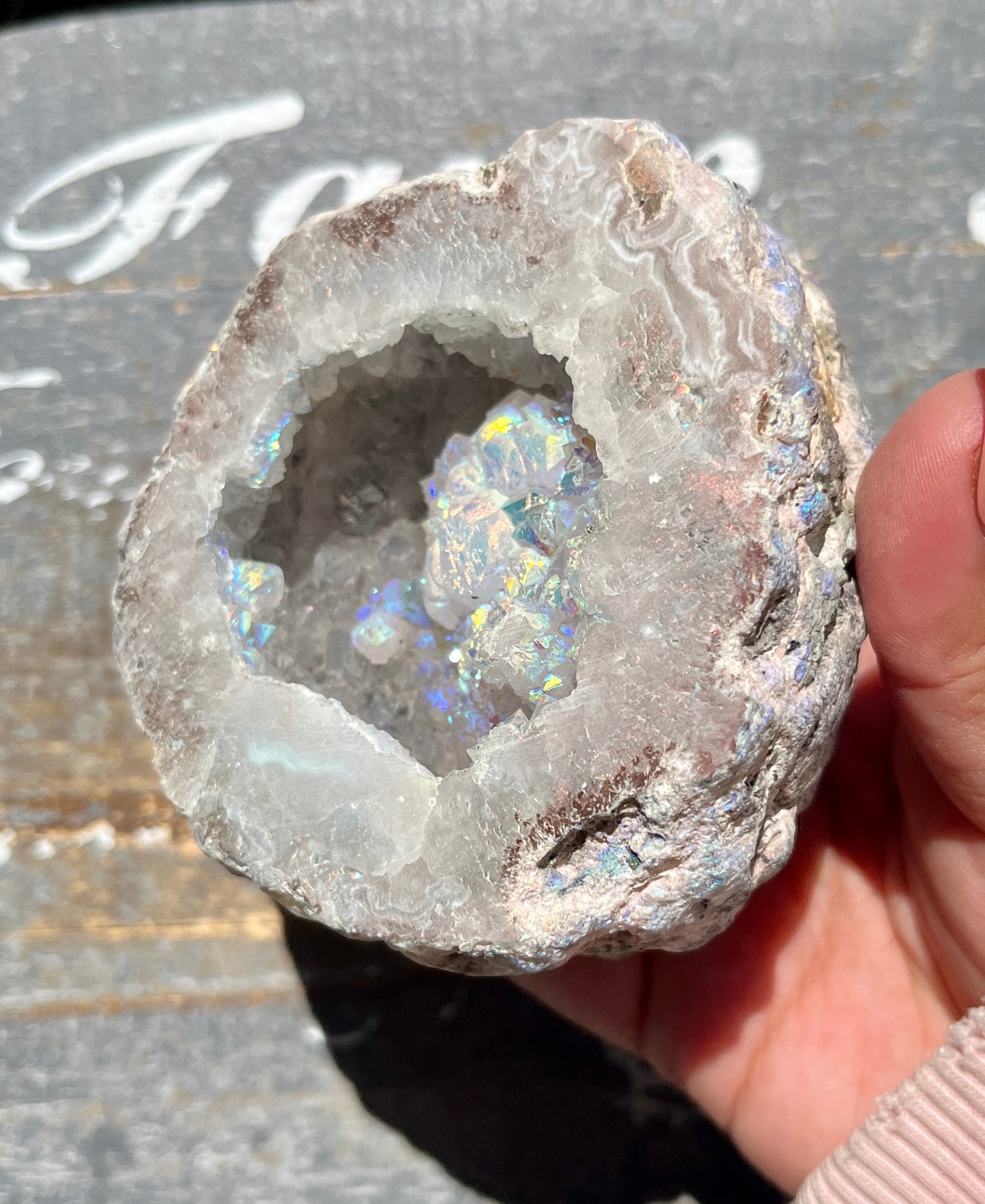 Gorgeous Aura Druzy Agate Geode