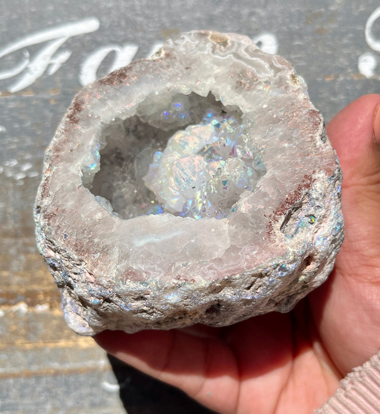 Gorgeous Aura Druzy Agate Geode