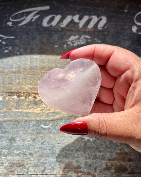 Gorgeous Jelly Lavender Rose Quartz Heart from Madagascar | B