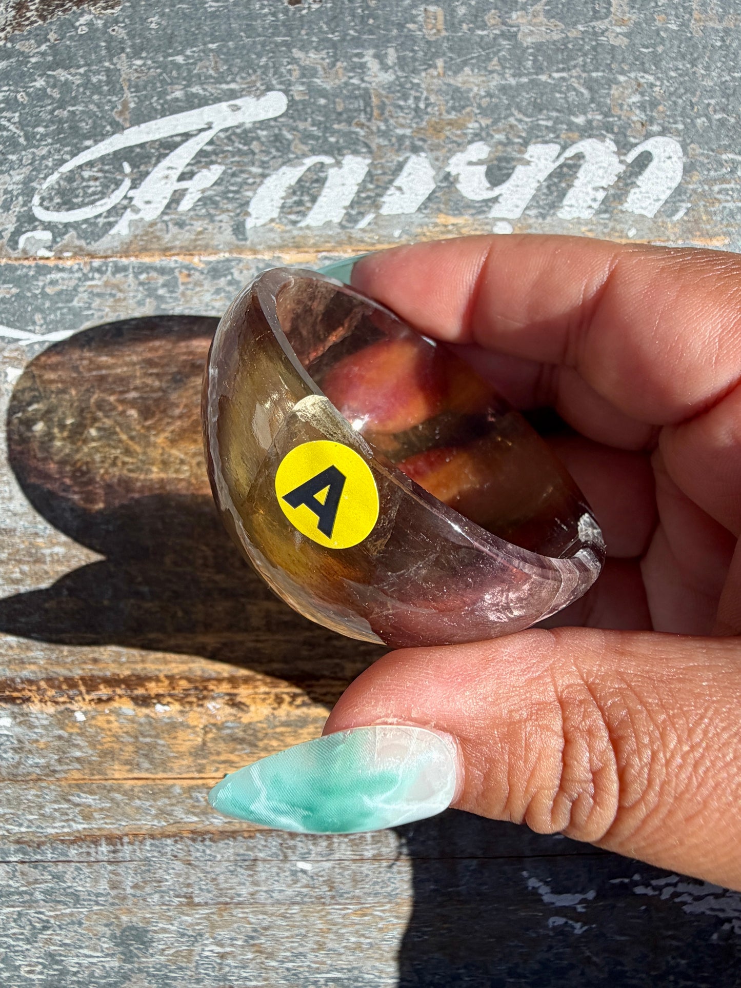 Gorgeous Yellow/Purple Fluorite Mini Bowl | Opt A