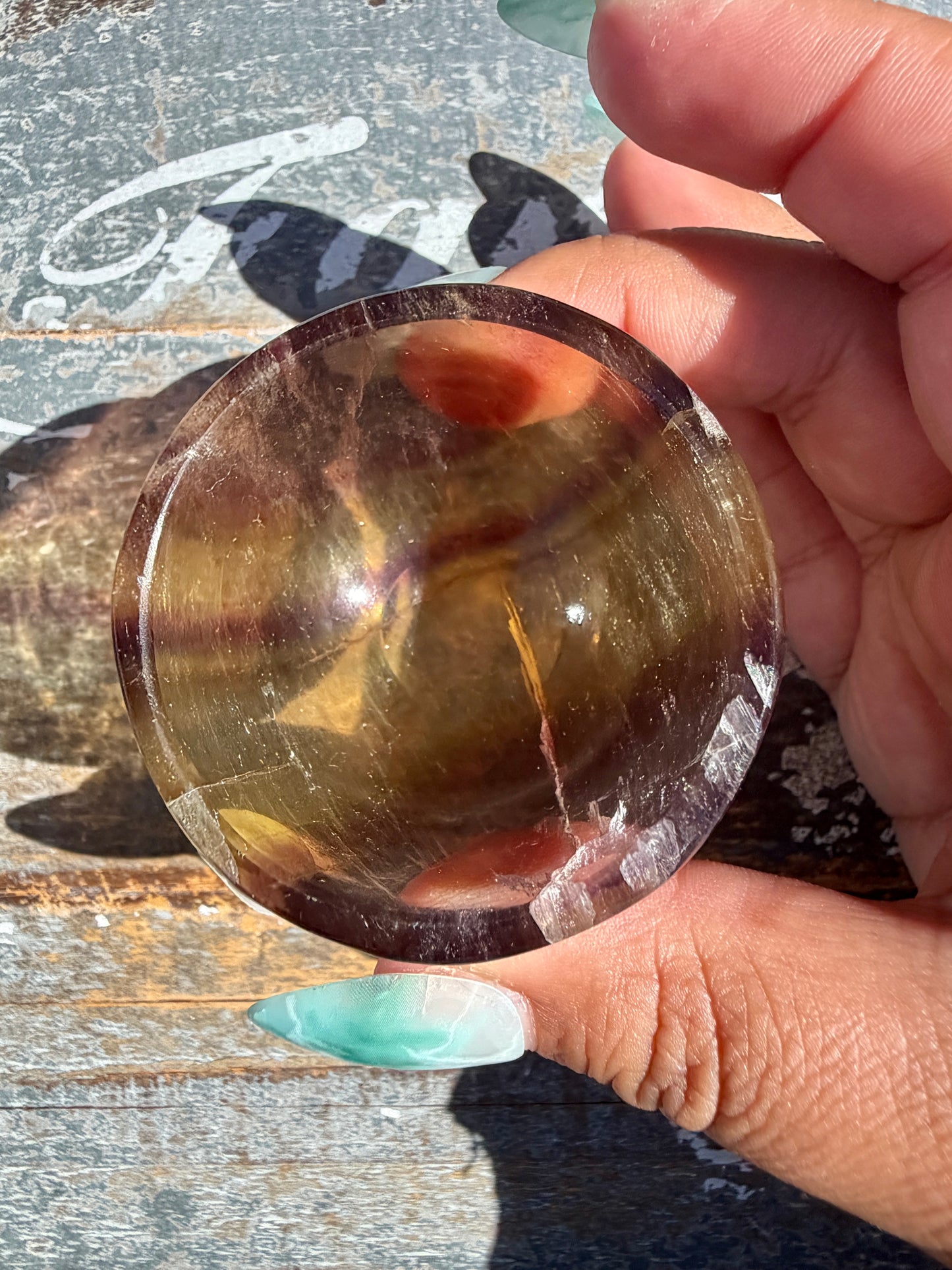 Gorgeous Yellow/Purple Fluorite Mini Bowl | Opt A