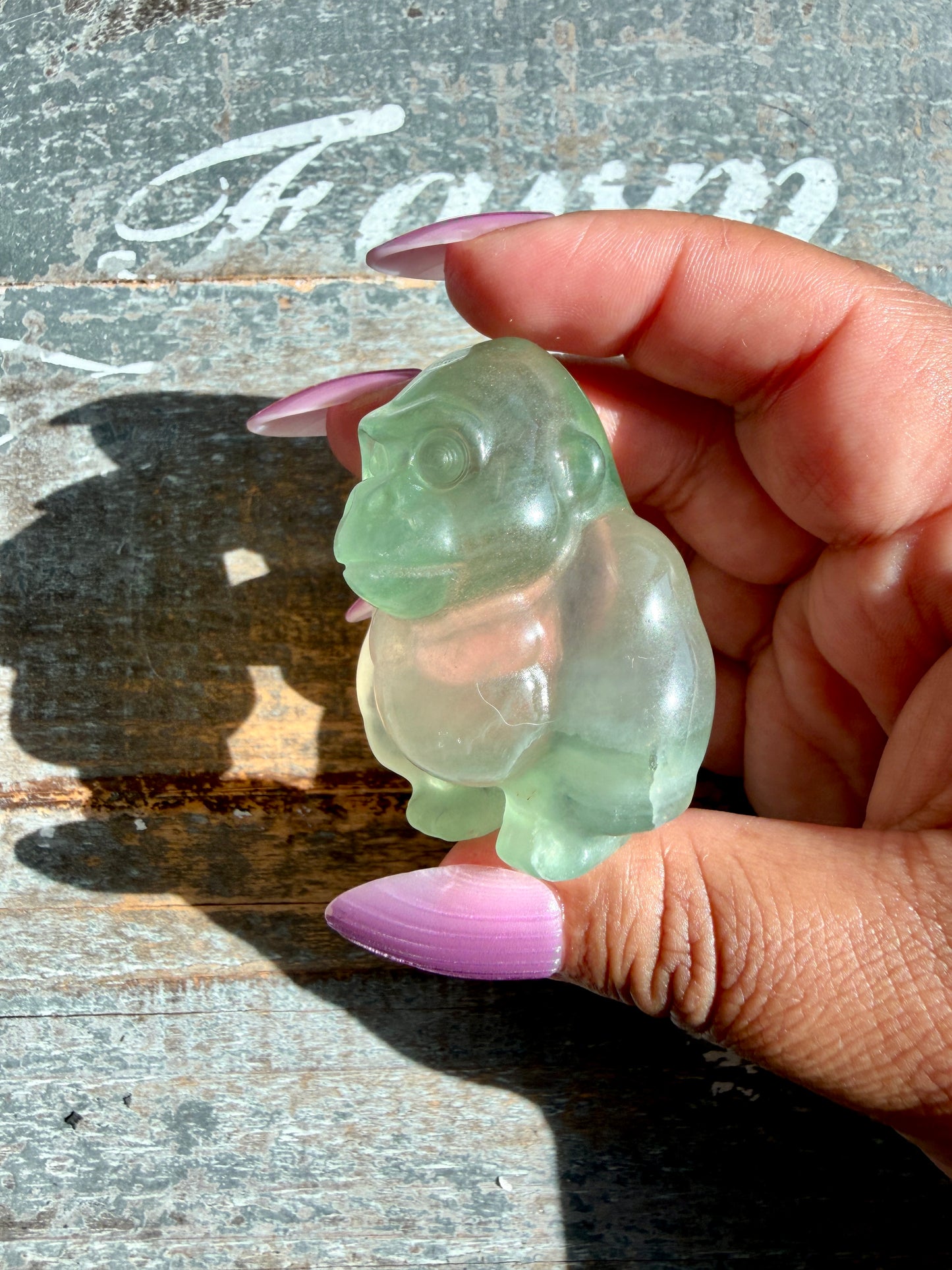 Adorable Rainbow Fluorite Gorilla | Opt Y