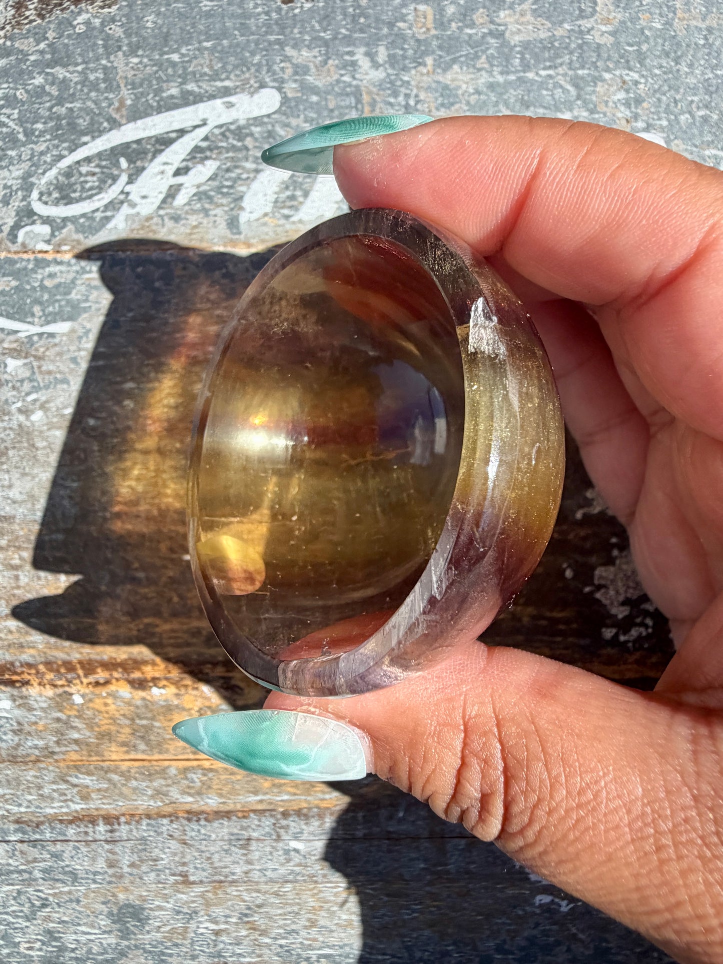 Gorgeous Yellow/Purple Fluorite Mini Bowl | Opt A