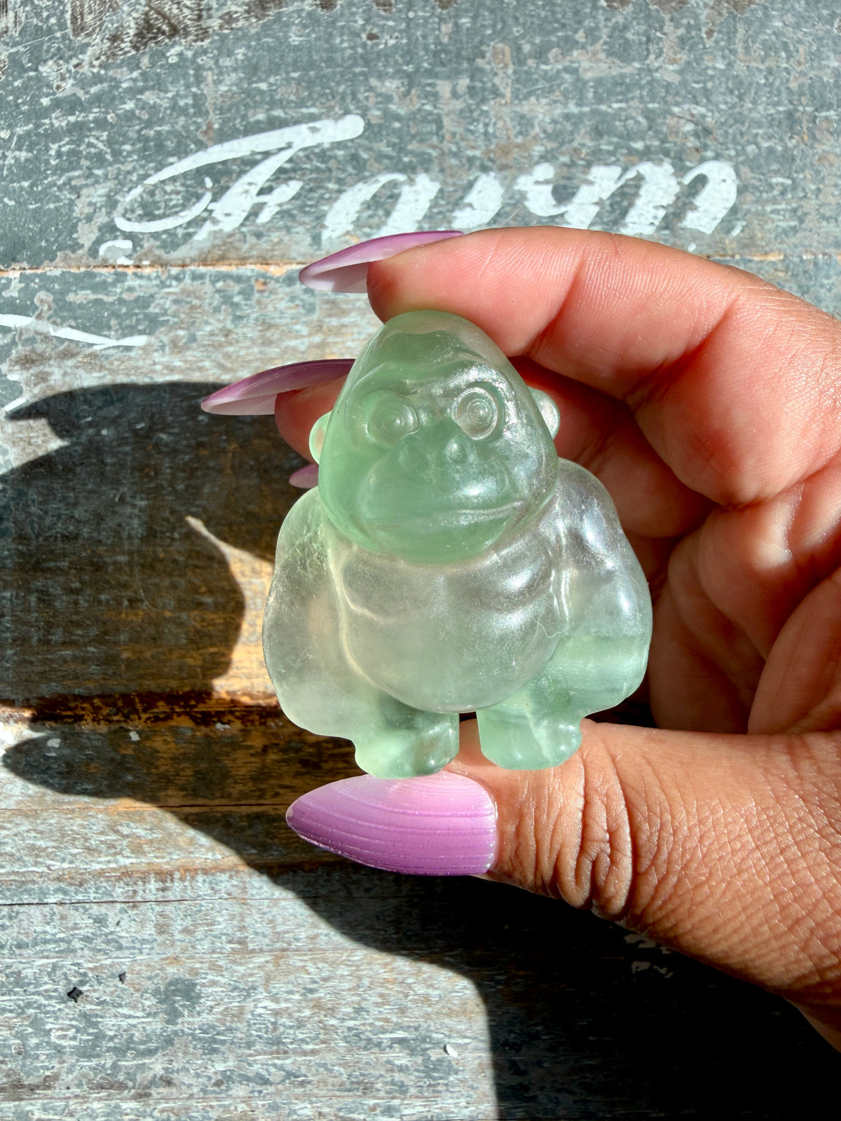 Adorable Rainbow Fluorite Gorilla | Opt Y