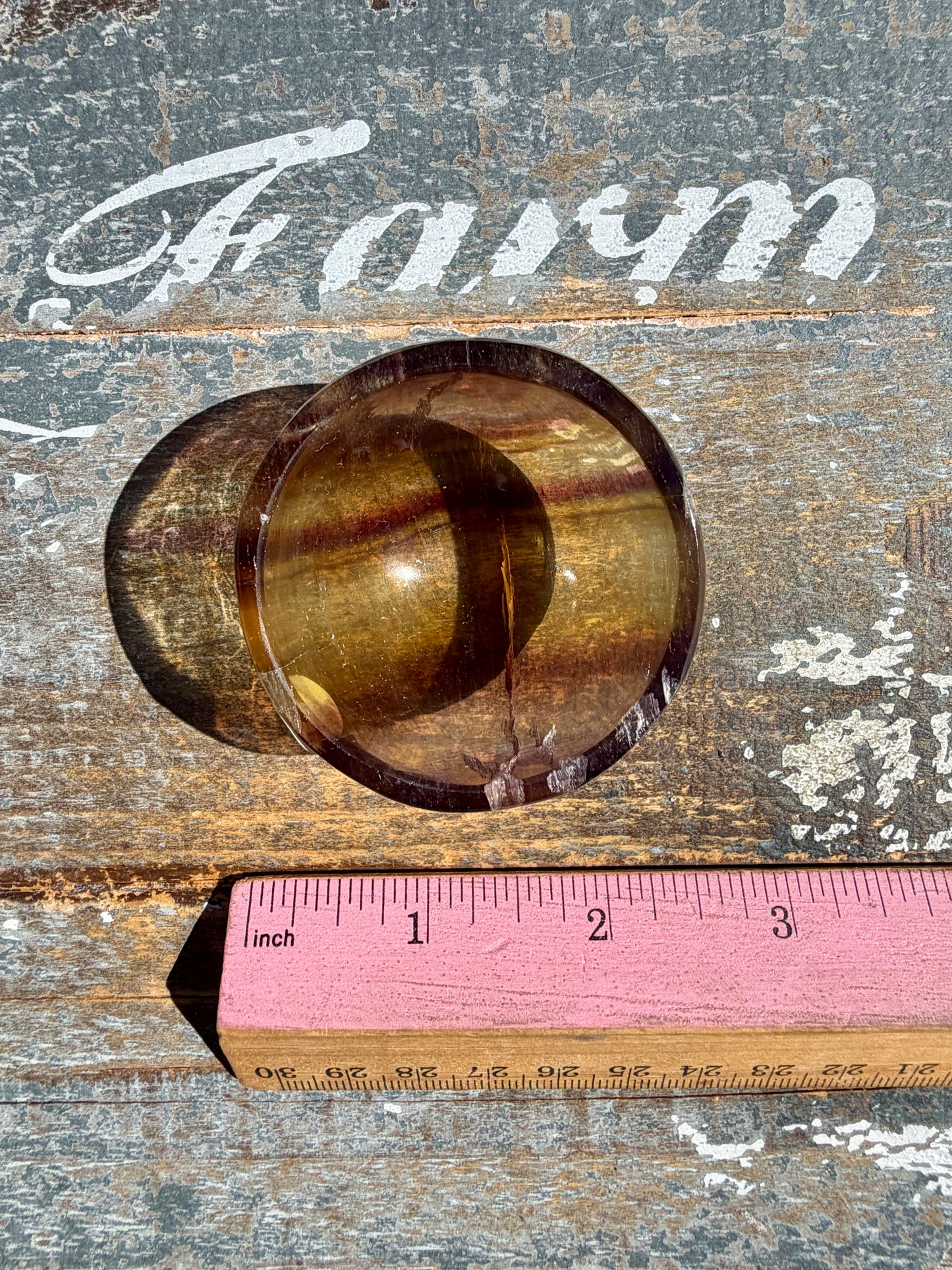 Gorgeous Yellow/Purple Fluorite Mini Bowl | Opt A