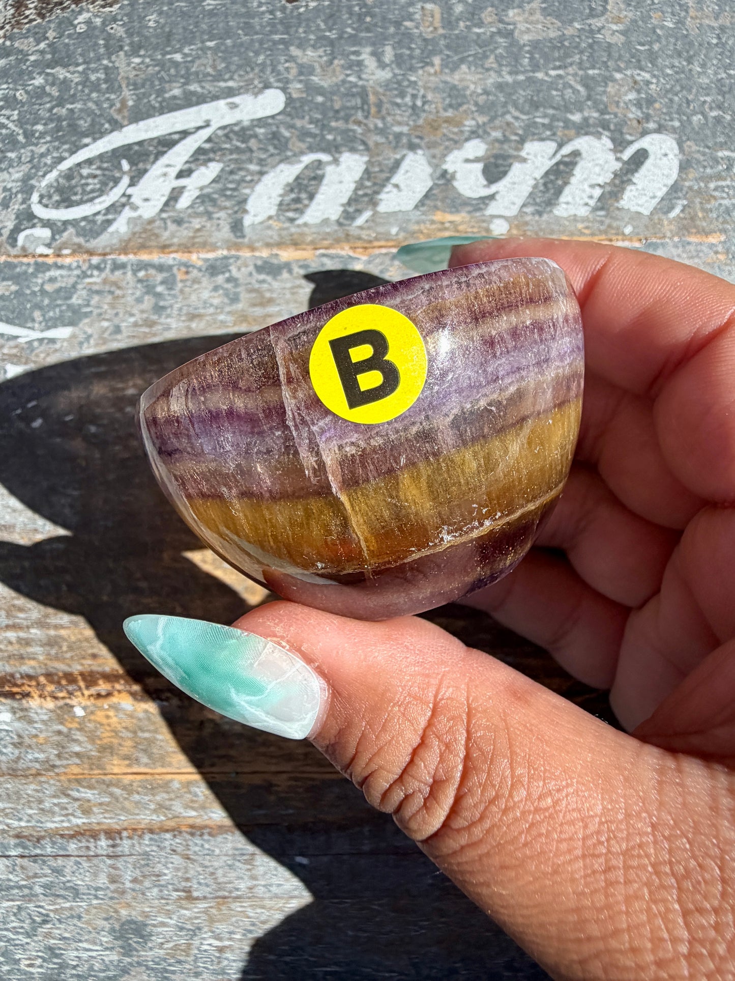 Gorgeous Yellow/Purple Fluorite Mini Bowl | Opt B