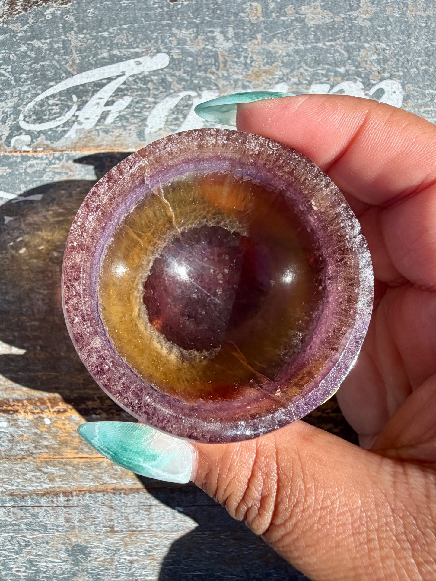 Gorgeous Yellow/Purple Fluorite Mini Bowl | Opt B