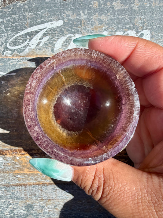 Gorgeous Yellow/Purple Fluorite Mini Bowl | Opt B