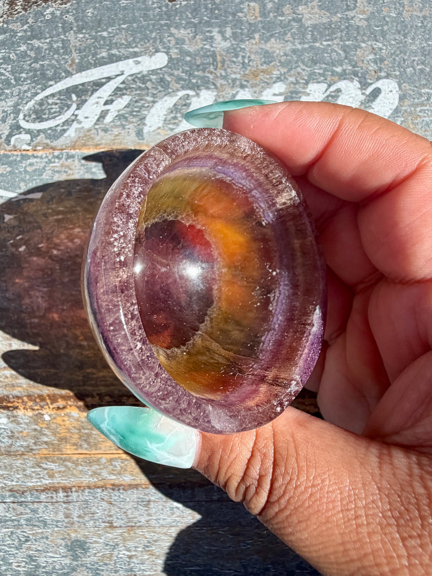 Gorgeous Yellow/Purple Fluorite Mini Bowl | Opt B