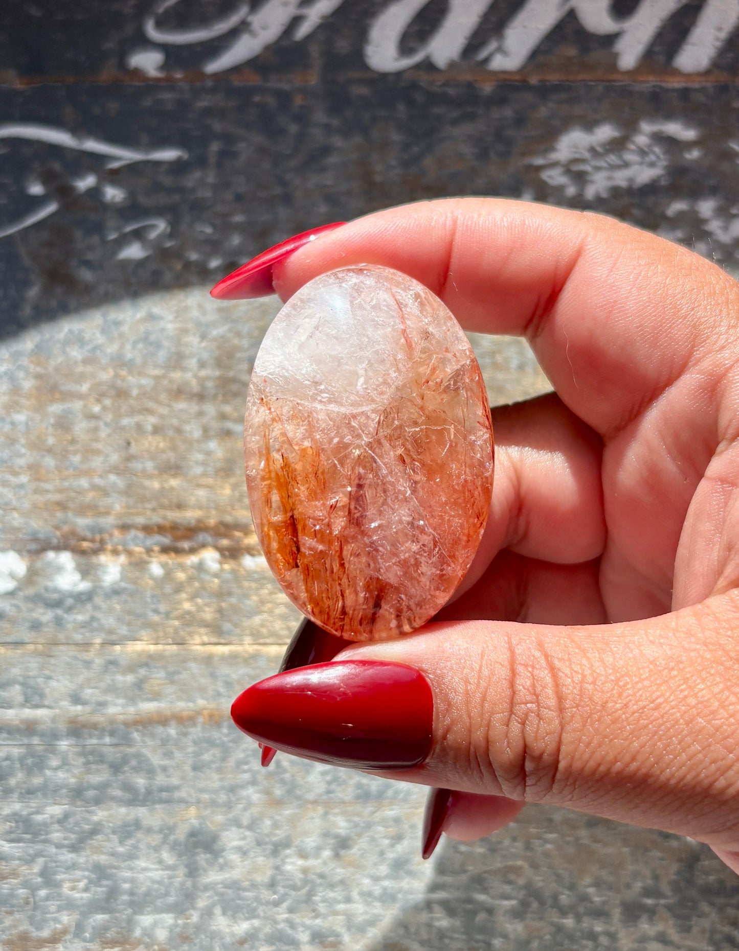 Gorgeous Fire Quartz Palm Stone