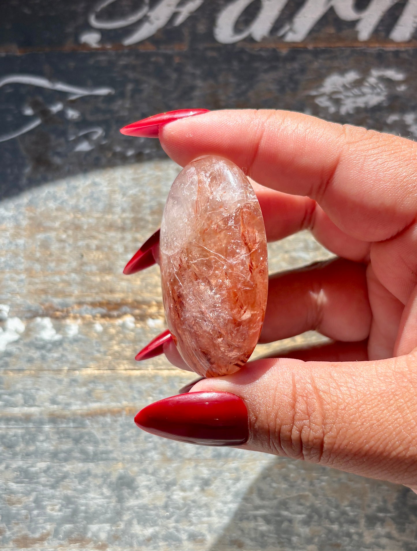 Gorgeous Fire Quartz Palm Stone