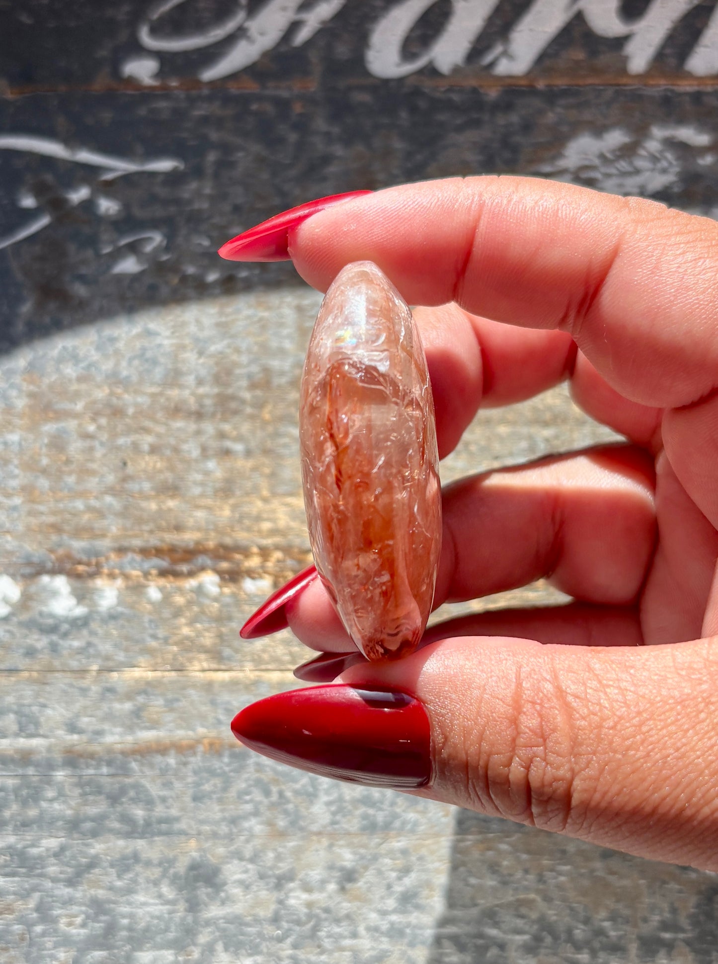 Gorgeous Fire Quartz Palm Stone