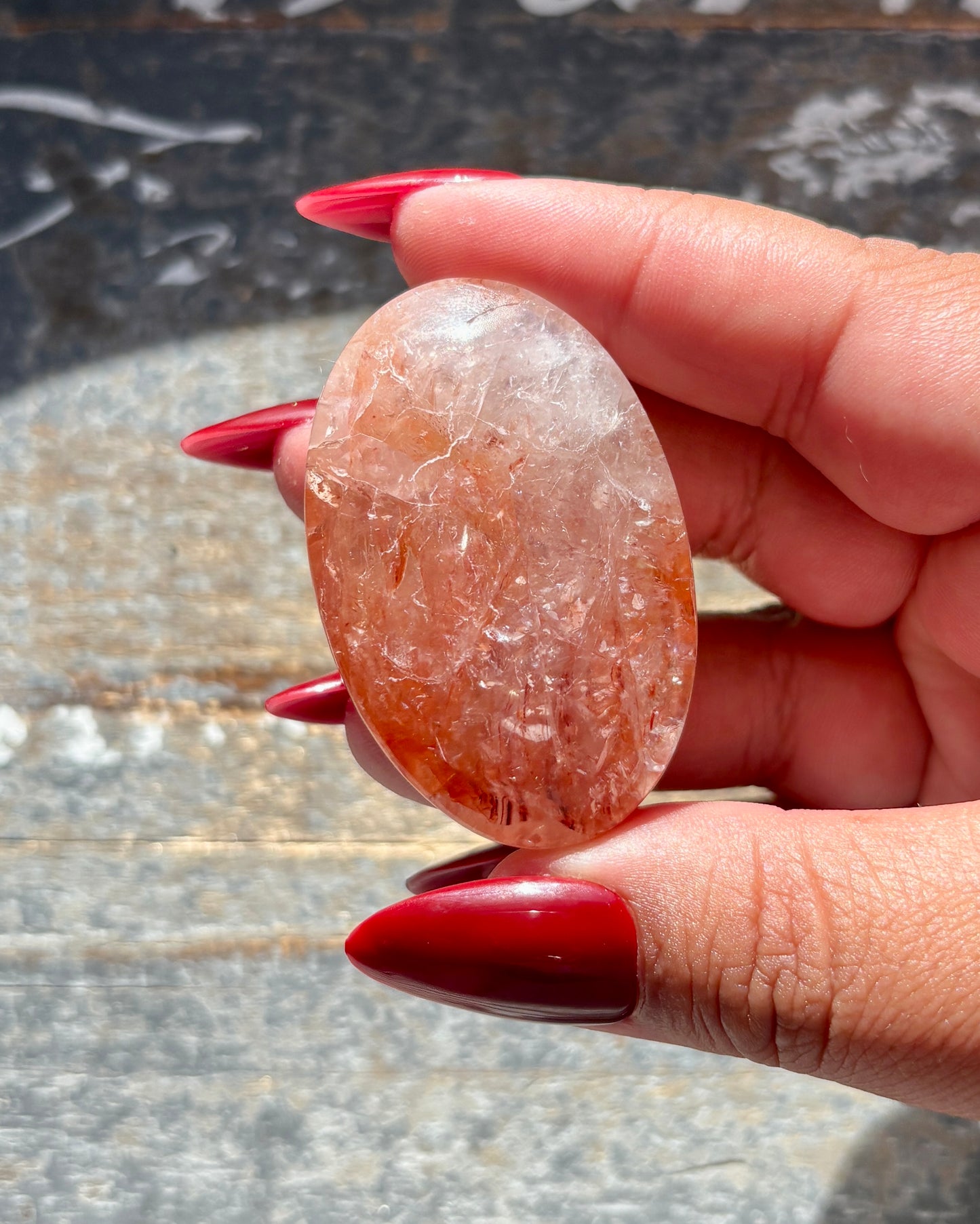 Gorgeous Fire Quartz Palm Stone