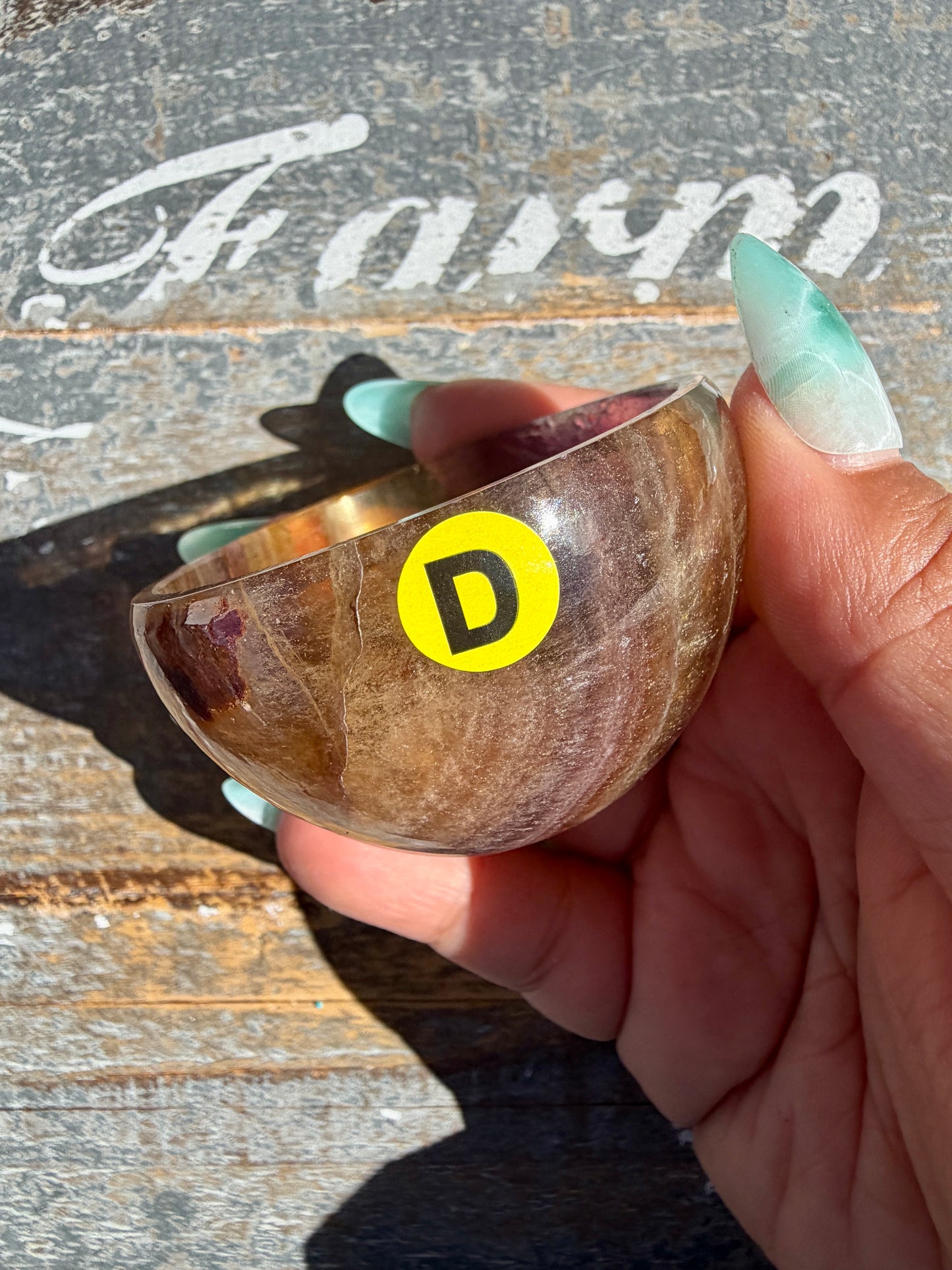 Gorgeous Yellow/Purple Fluorite Mini Bowl | Opt D