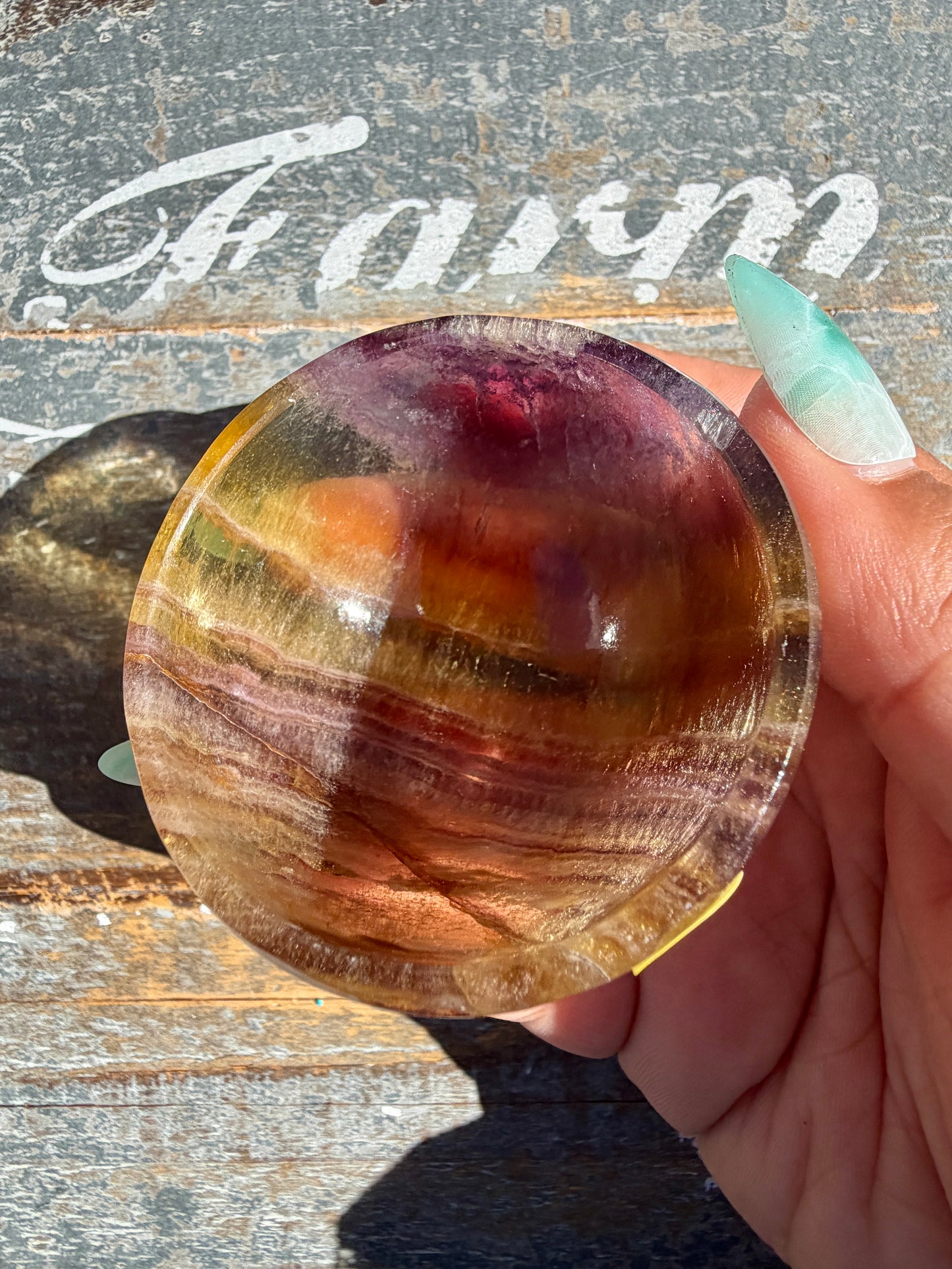Gorgeous Yellow/Purple Fluorite Mini Bowl | Opt D