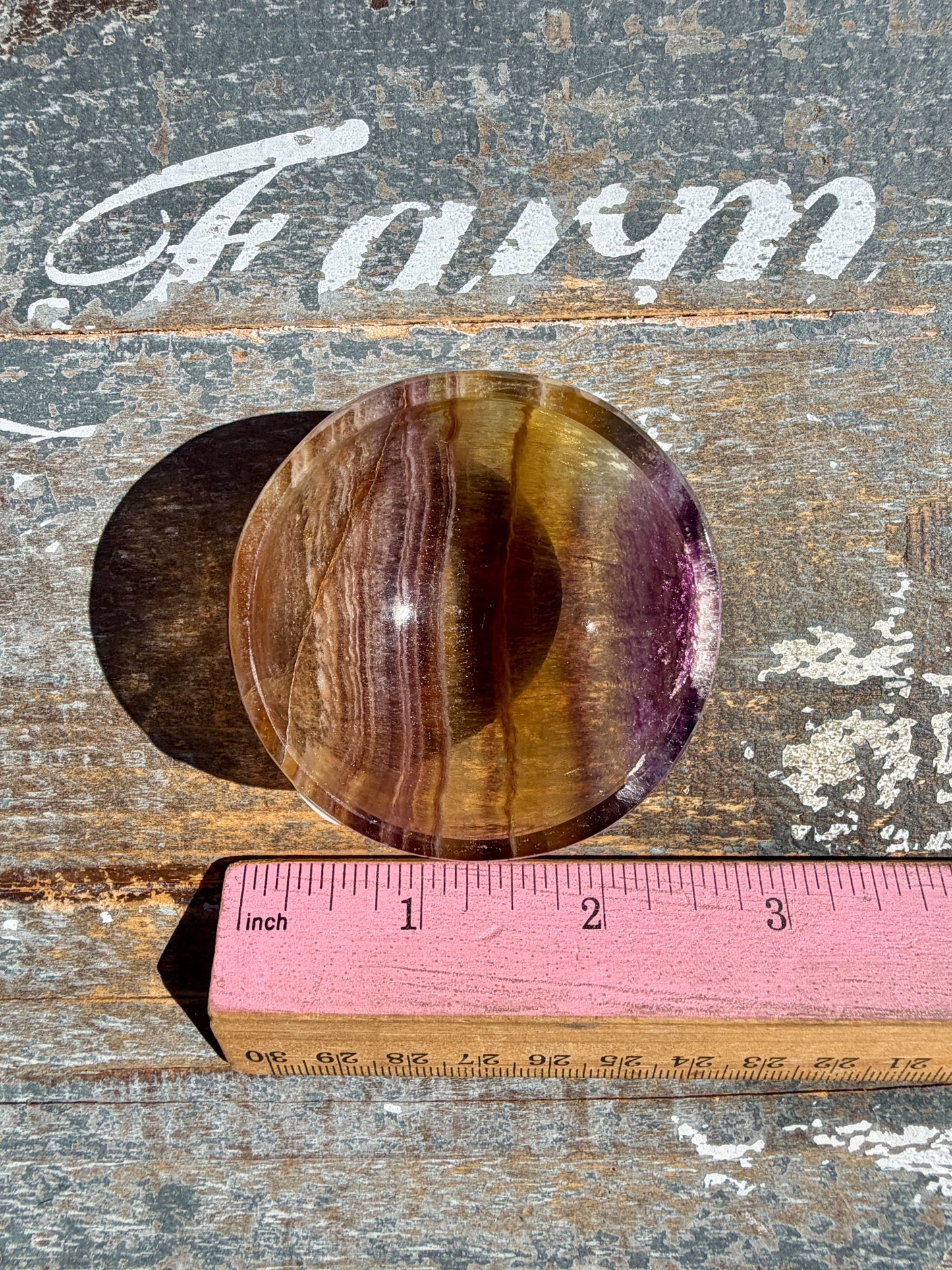 Gorgeous Yellow/Purple Fluorite Mini Bowl | Opt D