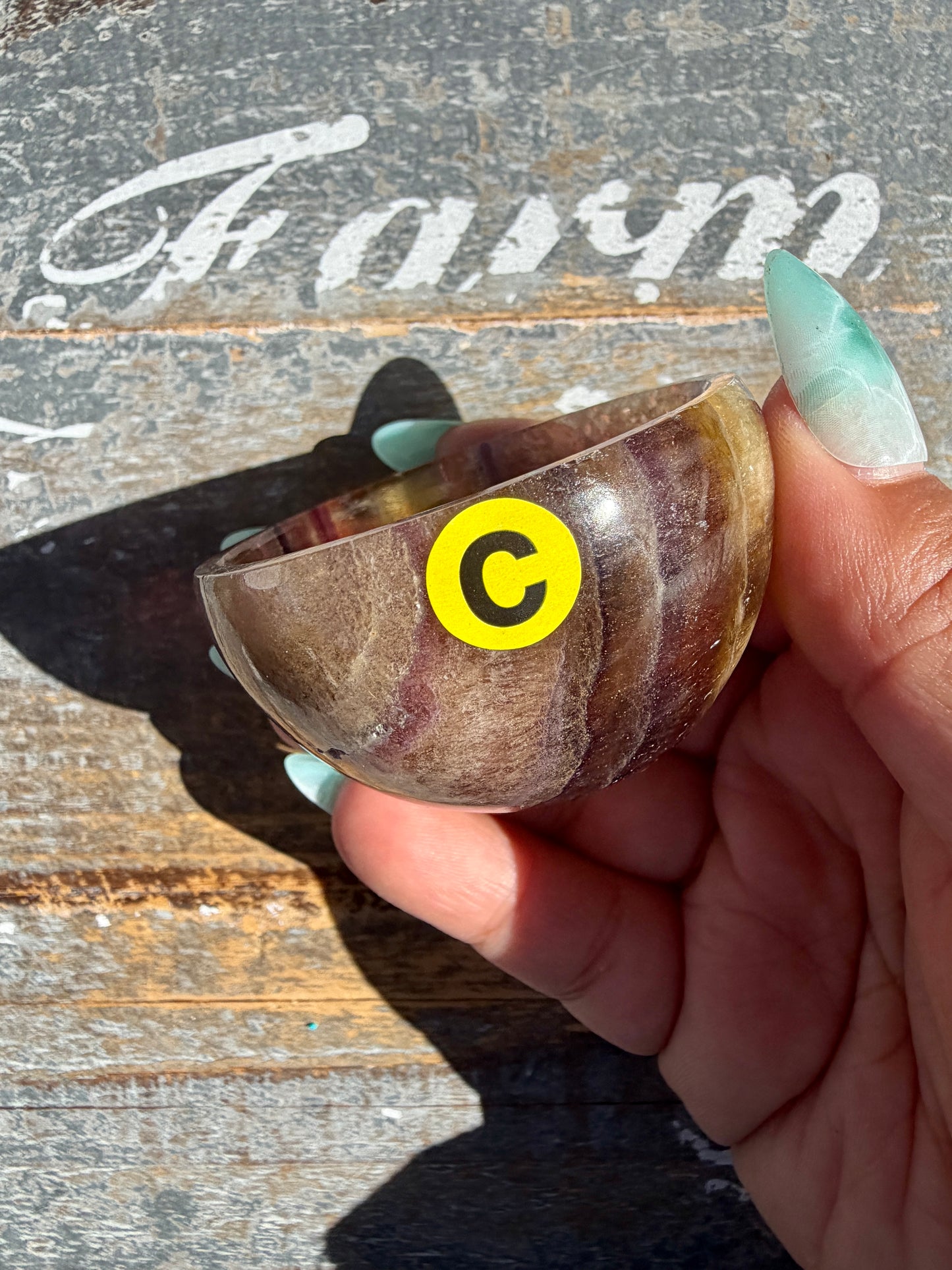 Gorgeous Yellow/Purple Fluorite Mini Bowl | Opt C