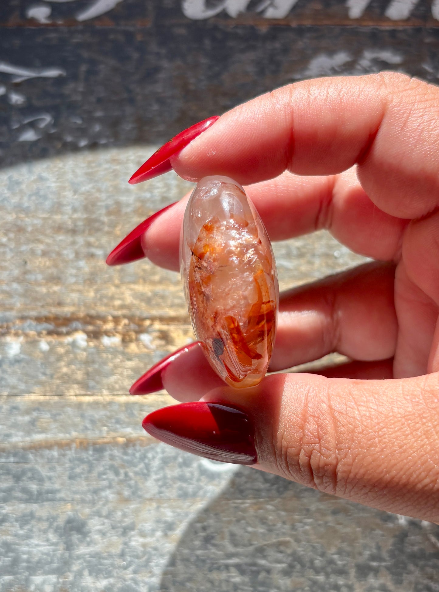 Gorgeous Fire Quartz Palm Stone