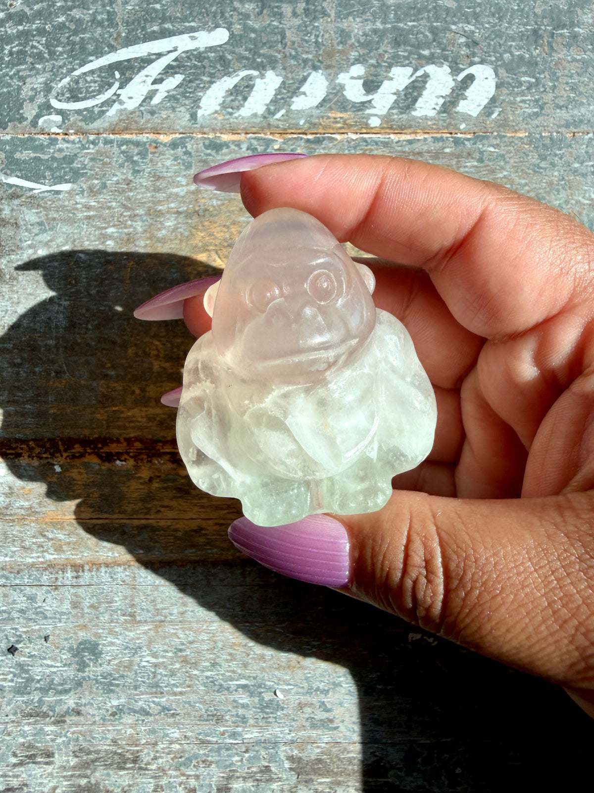 Adorable Rainbow Fluorite Gorilla | Opt K