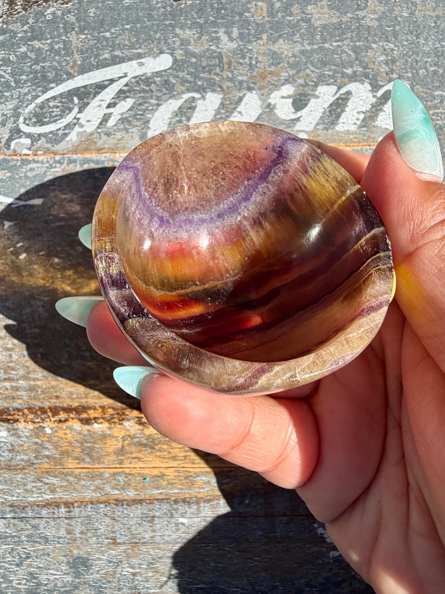Gorgeous Yellow/Purple Fluorite Mini Bowl | Opt C