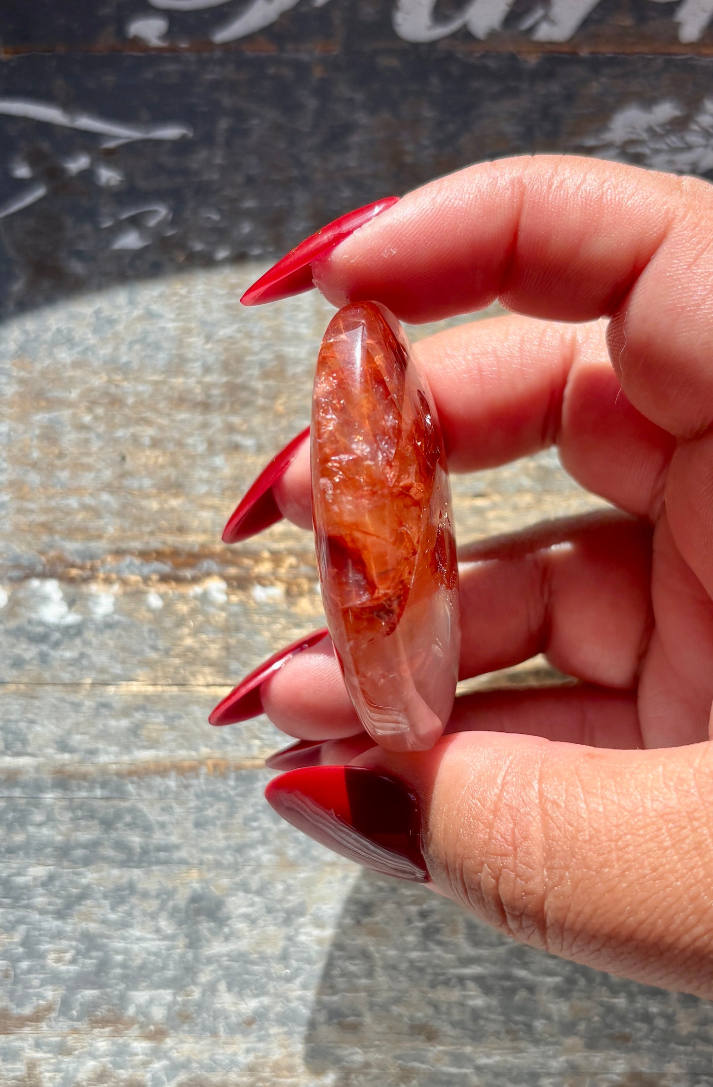 Gorgeous Fire Quartz Palm Stone