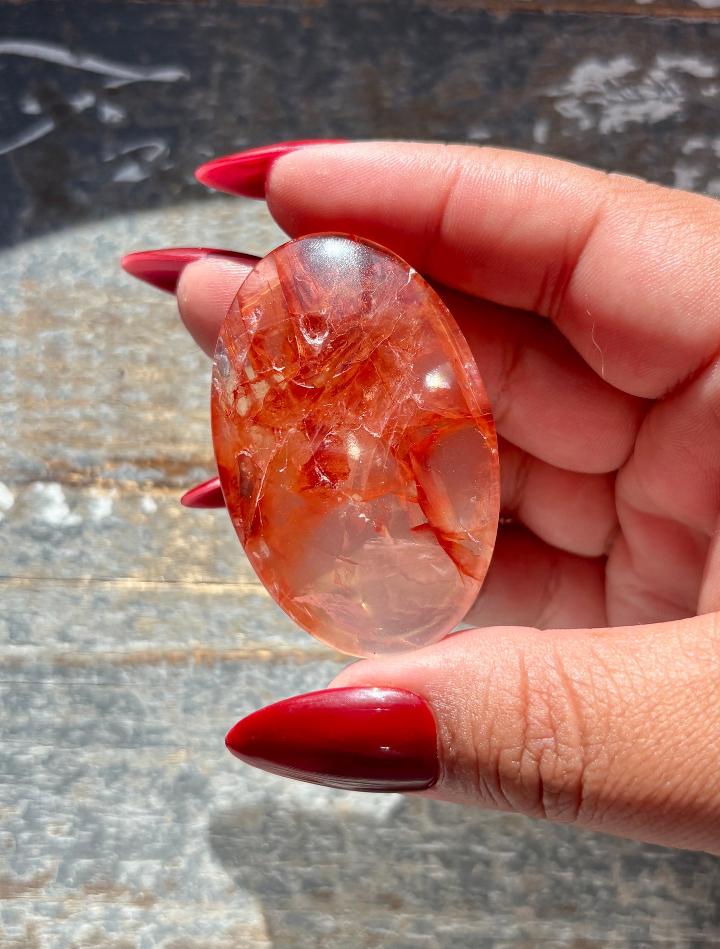 Gorgeous Fire Quartz Palm Stone