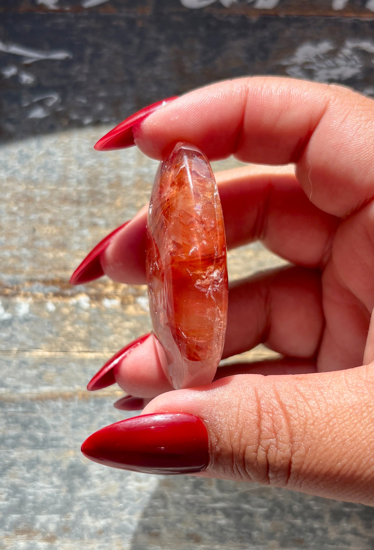 Gorgeous Fire Quartz Palm Stone