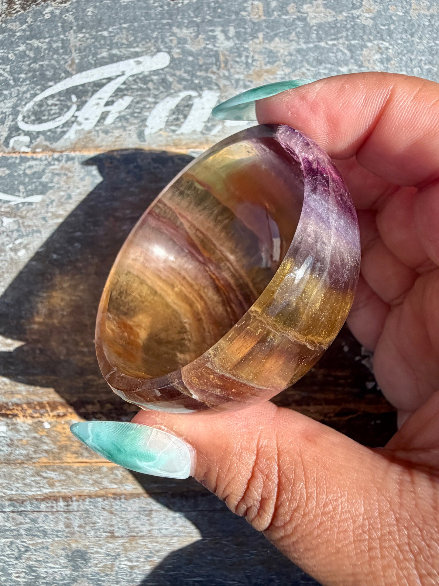 Gorgeous Yellow/Purple Fluorite Mini Bowl | Opt E