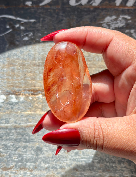 Gorgeous Fire Quartz Palm Stone