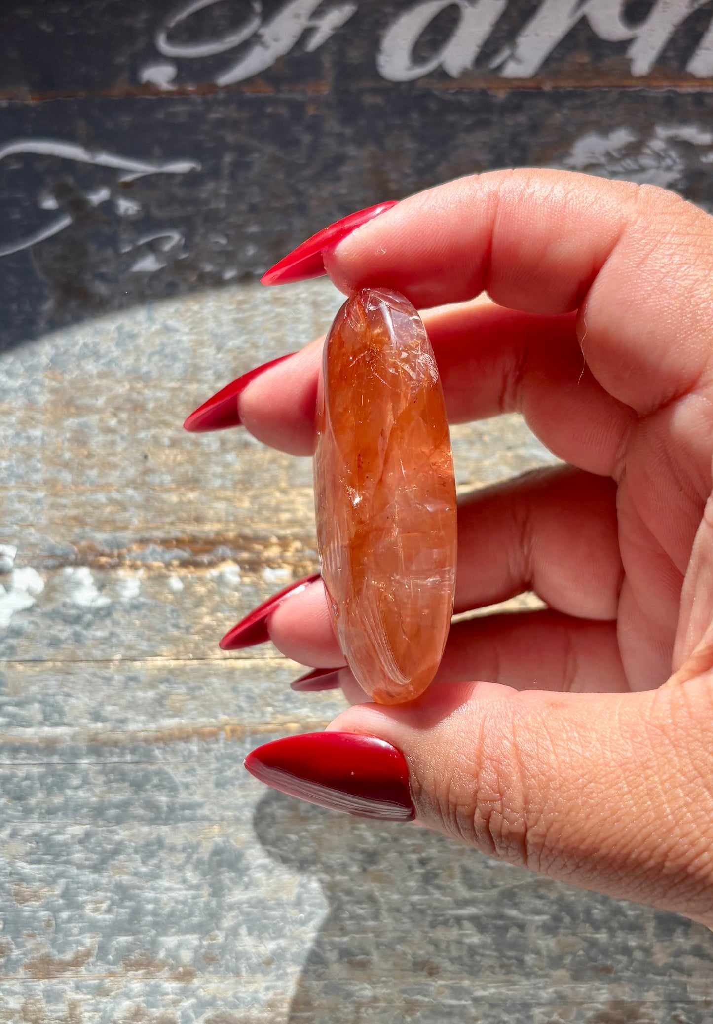 Gorgeous Fire Quartz Palm Stone