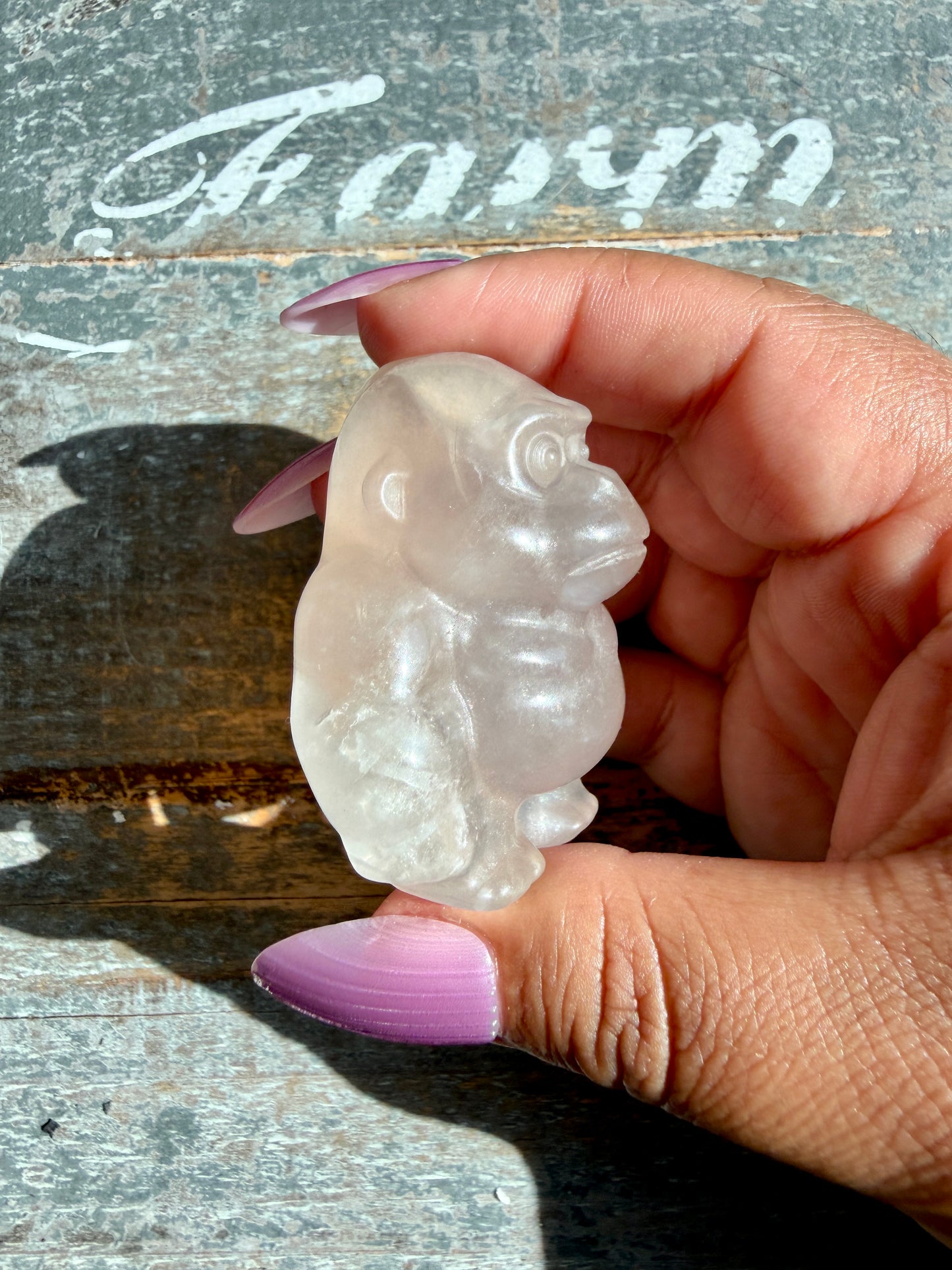 Adorable Rainbow Fluorite Gorilla | Opt L