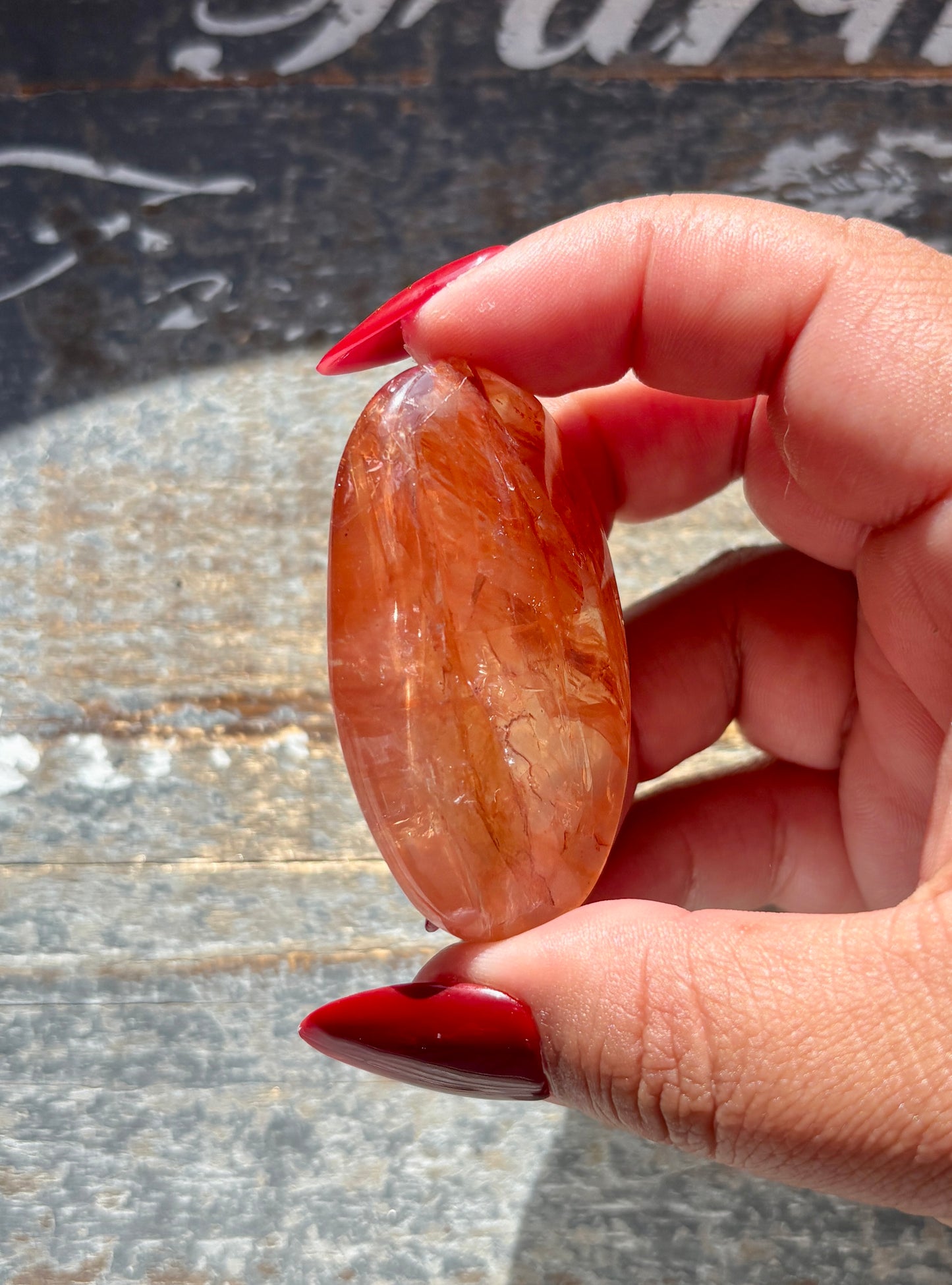 Gorgeous Fire Quartz Palm Stone