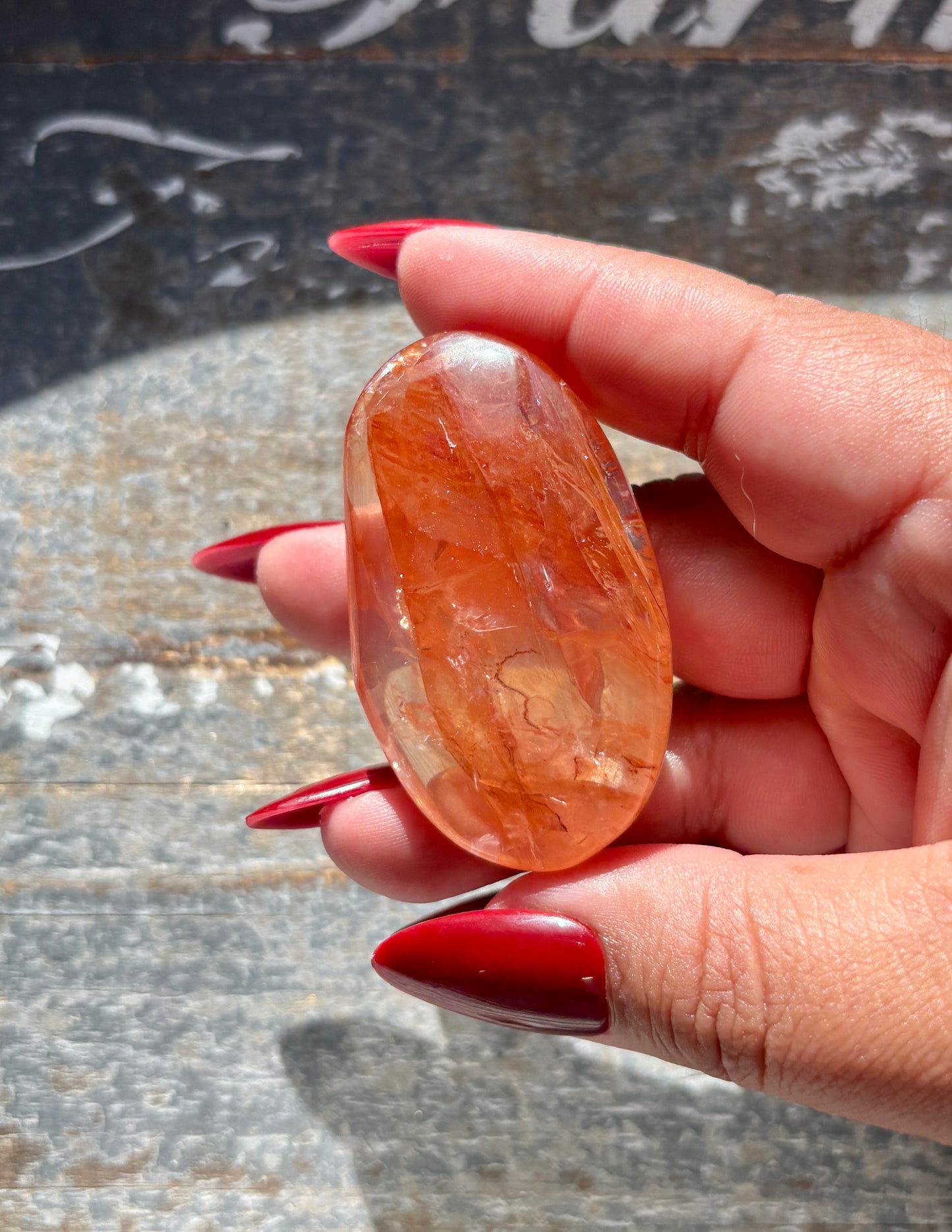 Gorgeous Fire Quartz Palm Stone