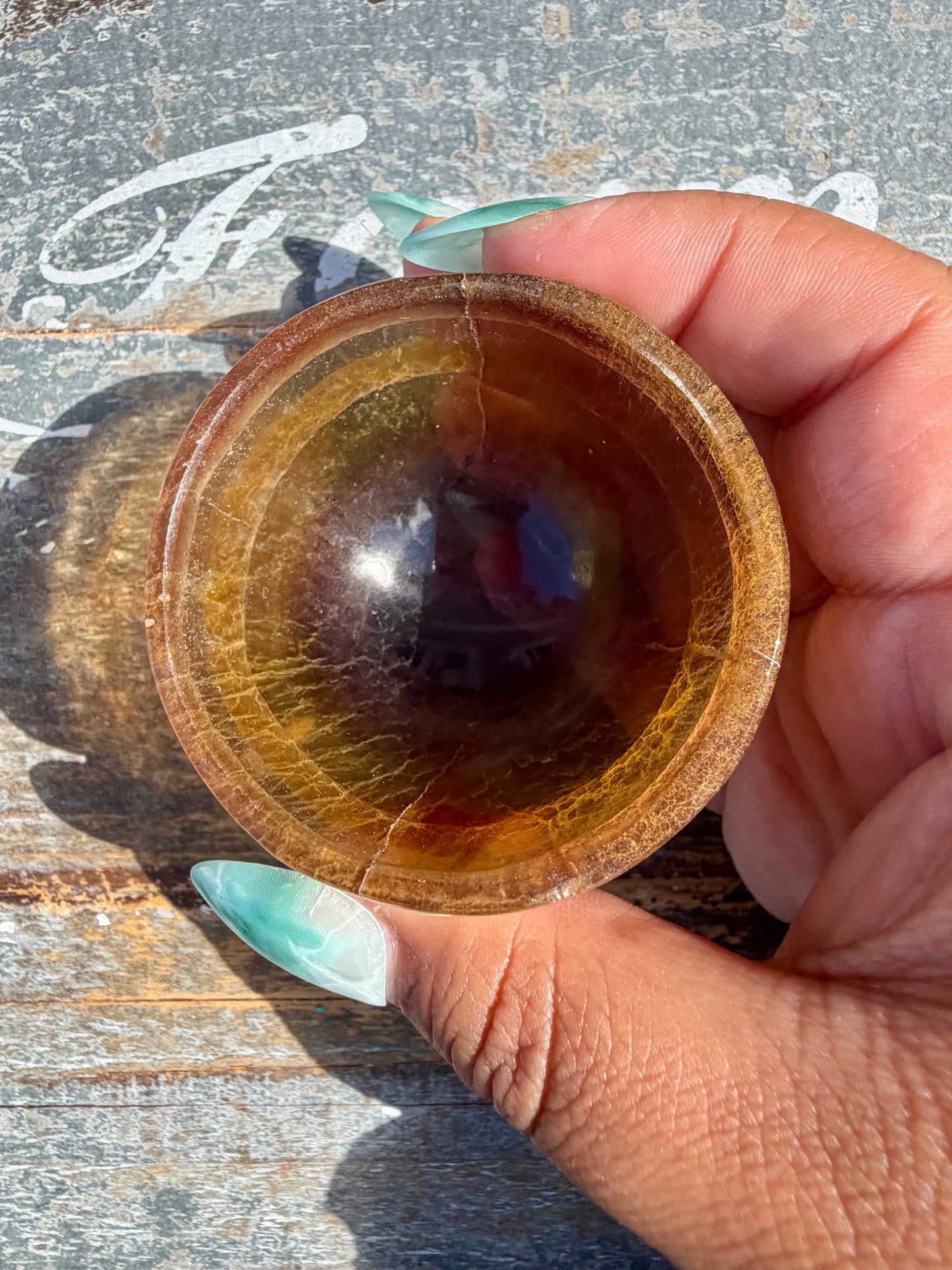 Gorgeous Yellow/Purple Fluorite Mini Bowl | Opt J