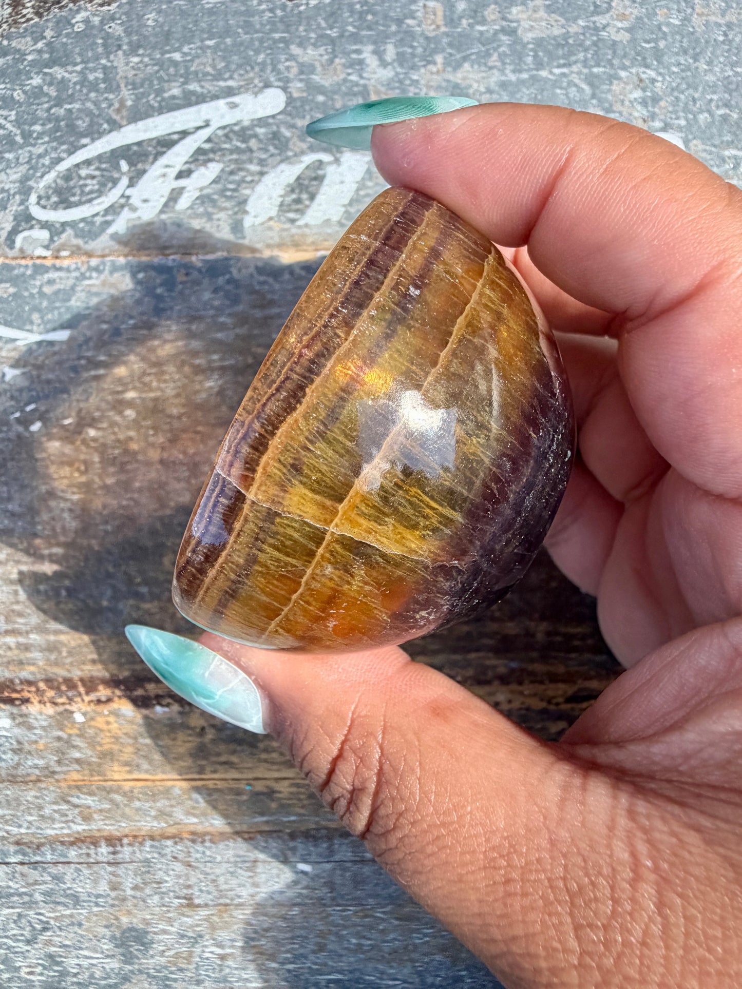 Gorgeous Yellow/Purple Fluorite Mini Bowl | Opt J
