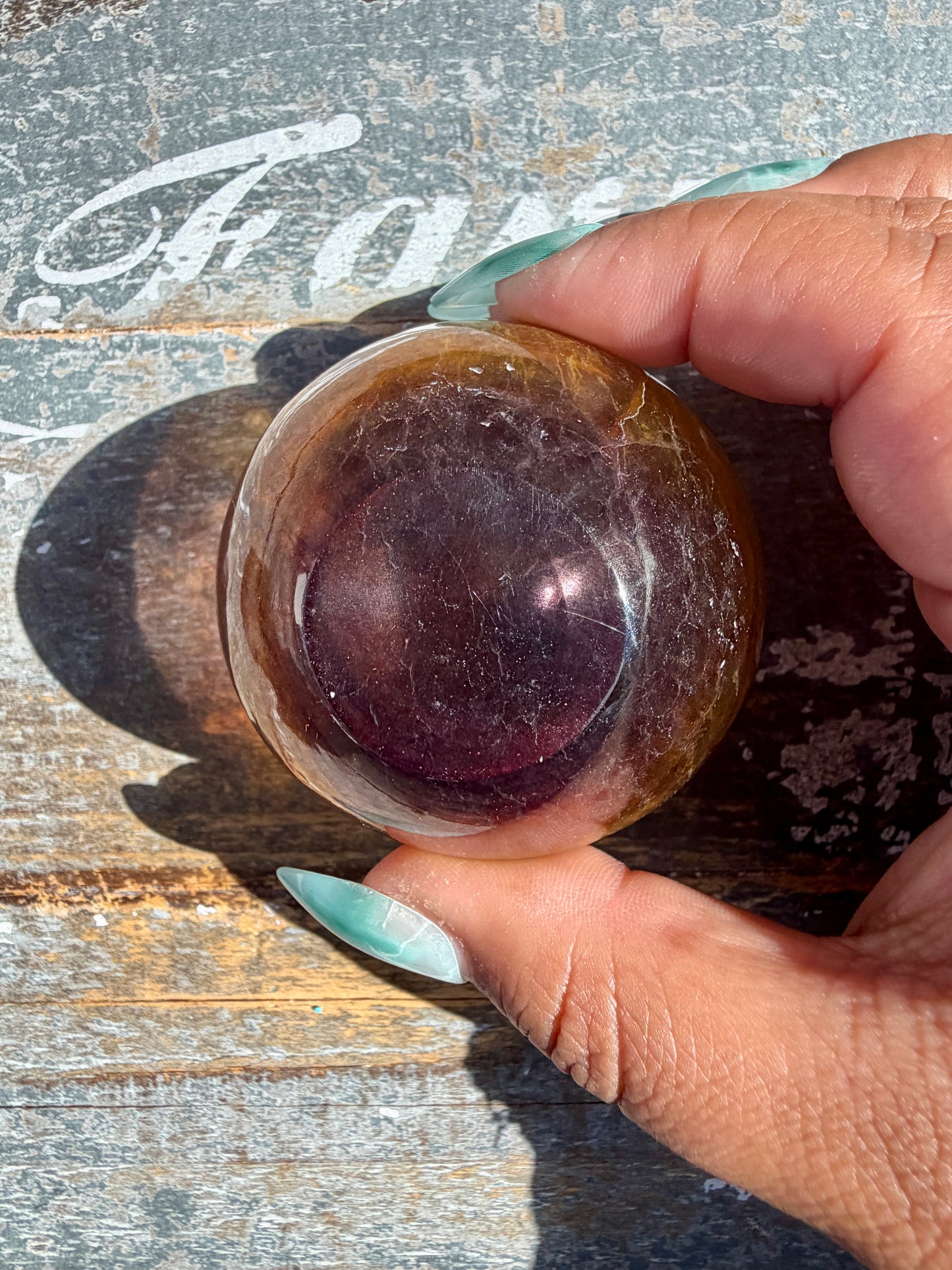 Gorgeous Yellow/Purple Fluorite Mini Bowl | Opt J